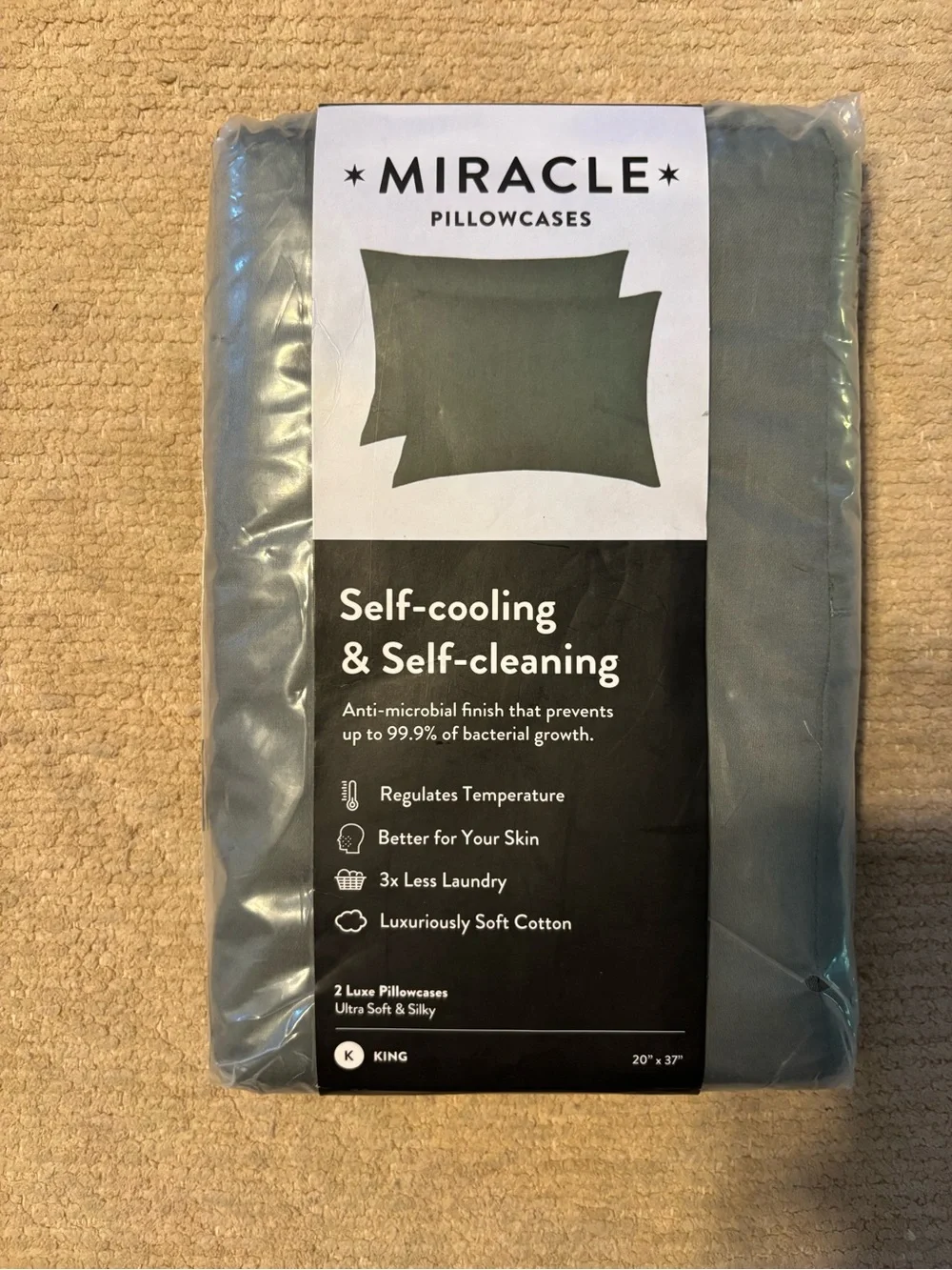 Miracle Cooling Pillowcases - Gray